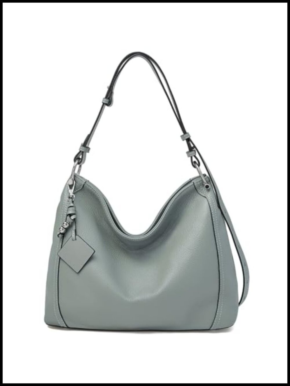 Genuine Leather Hobo Bag Slouchy Tote Adjustable Shoulder Crossbody